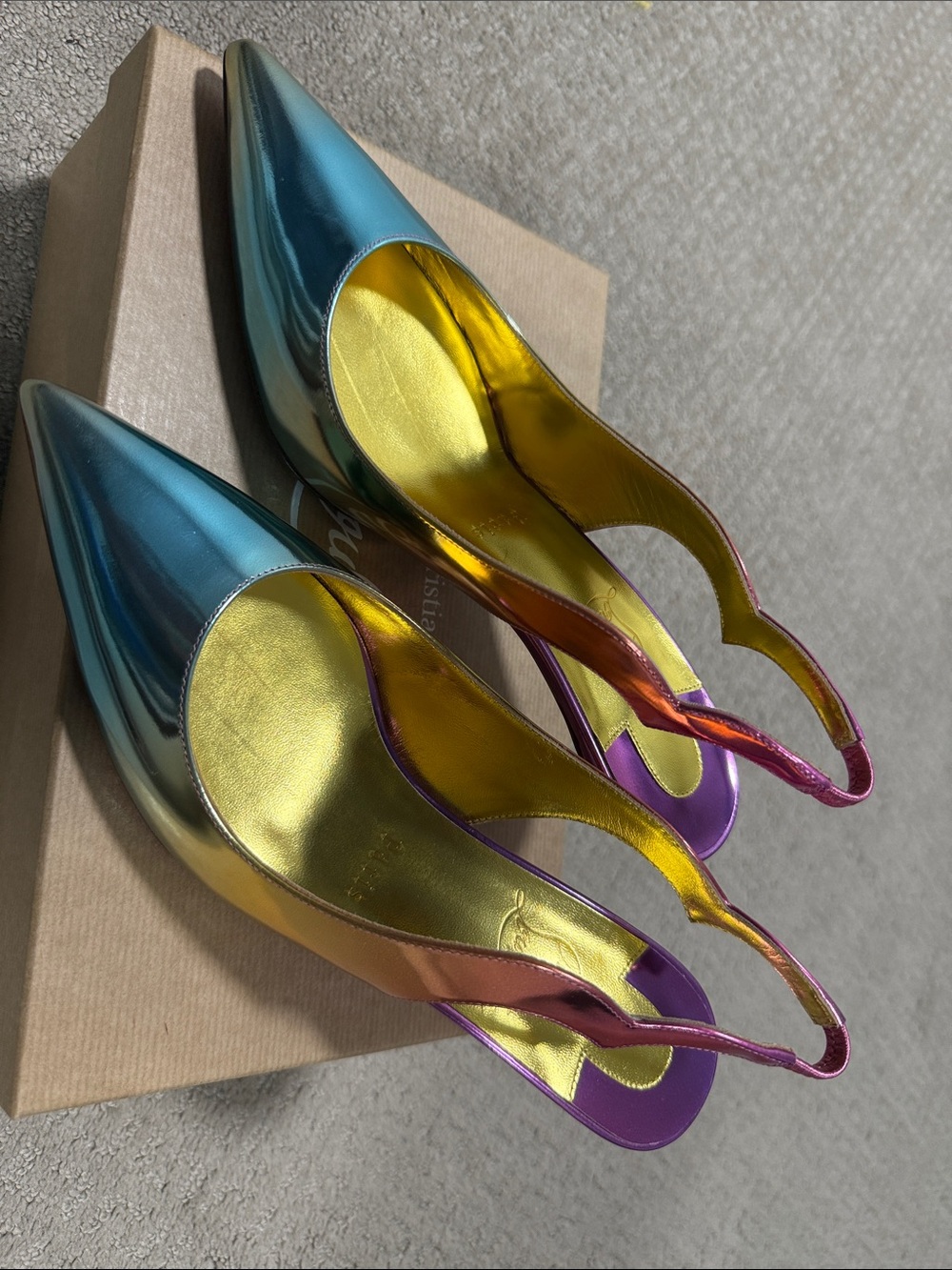 New in Box Christian Louboutin Hot Chick Sling 70 Slingback Heels Size 8.5/ 38.5 - Picture 8 of 13